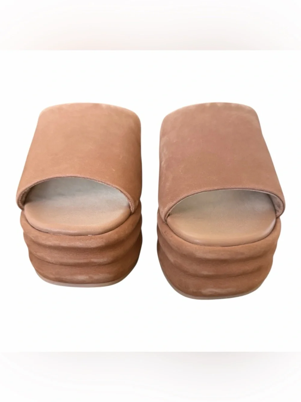 Free People Suede Platform Slide Sandal in Brown